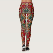 Beau rouge de mandala, Teal, Legging orange (Dos)