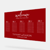 Beau Rouge Petit Mariage Acrylique Carte de siège (Angle)