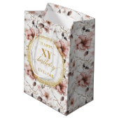 Beau sac cadeau d'anniversaire de Boho rose Dusty (Dos Angle)