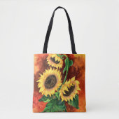 Beau Sac fourre-tout de trois tournesols - Peintur (Devant)