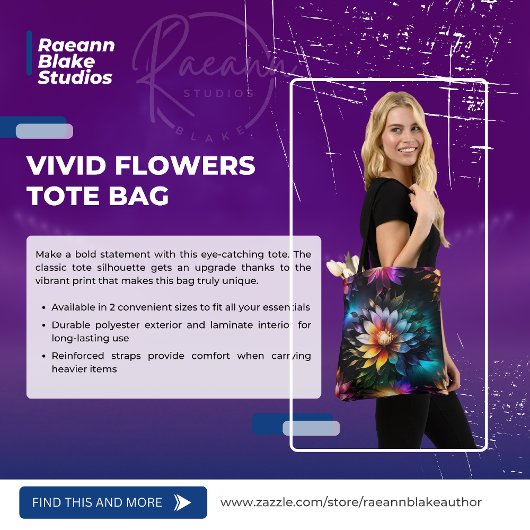 Beau Sac fourre-tout Fleurs Vivid