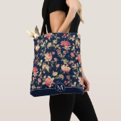 Beau sac fourre-tout floral au monogramme | de (De près)
