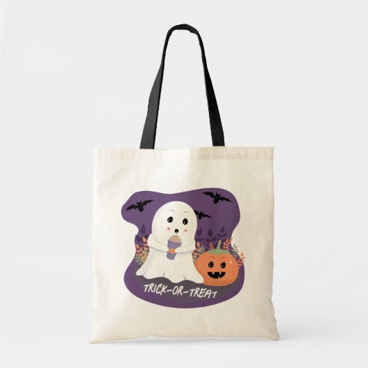 Beau Sac fourre-tout Halloween Ghost Trick or Trea (Devant)