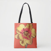 Beau Sac fourre-tout jaune rouge asiatique Lily (Devant)