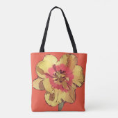 Beau Sac fourre-tout jaune rouge asiatique Lily (Dos)