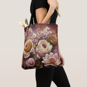 Beau Sac fourre-tout Motif de fleurs acryliques