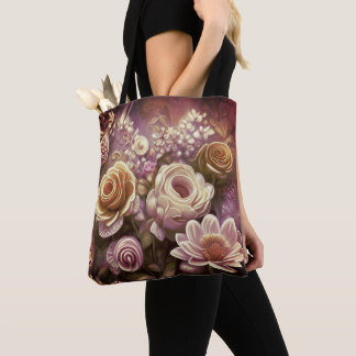 Beau Sac fourre-tout Motif de fleurs acryliques