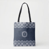 Beau Sac fourre-tout Motif Lace Blue Denim (Devant)