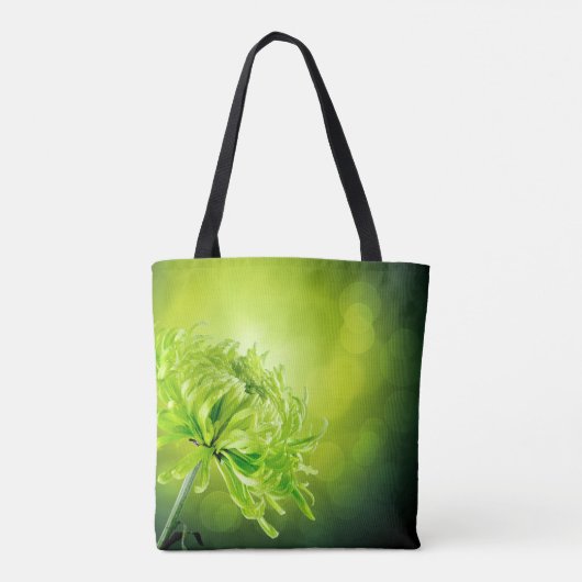 Beau Sac fourre-tout vert Chrysanthemum Flower (Dos)