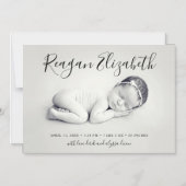Beau Script Faire-part de naissance photo magnétiq (Recto)