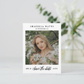 Beau Script Invitation Photo Enregistrez la Date p (Debout devant)