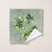 Beau Shamrock d'aquarelle verte (Gant de toilette)