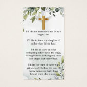 Beau Signet funéraire commémoratif des Eucalyptus (Dos)