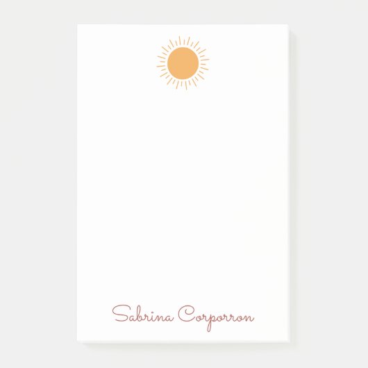 Beau soleil personnalisé post-it notes (Devant)