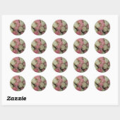 Beau Sticker Bouquet Roses Blanches Rose (Feuille)