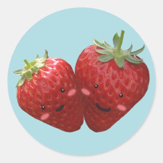 Beau Sticker Couple fraise (Devant)