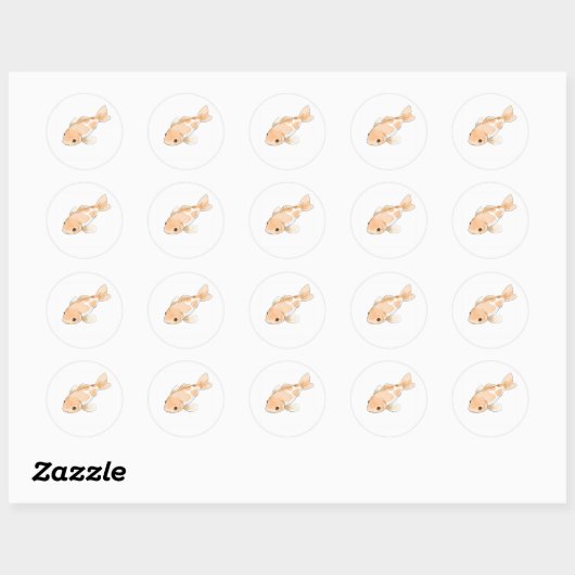 Beau Sticker d'impression d'aquarelle Koi Fish (Feuille)