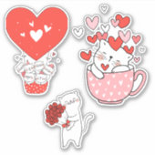 Beau Sticker en vinyle Heureuse Sainte-Valentin (Devant)