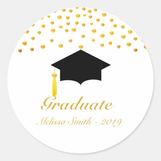 Beau Sticker Golden Confetti Graduate (Devant)