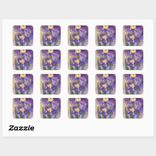 Beau Sticker Iris Fleurs Irises (Feuille)
