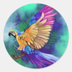 Beau Sticker Parrot coloré
