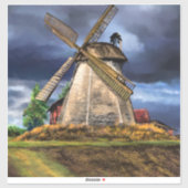 Beau Sticker Paysage de moulin à vent Pays-Bas (Feuille)
