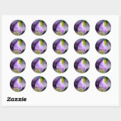 Beau Sticker rond d'impression de fleurs (Feuille)