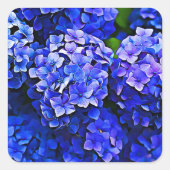 Beau Stickers Blue Hydrangea Fleurs (Devant)