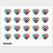Beau Stickers Coeur multicolore (Feuille)
