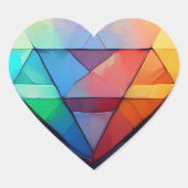 Beau Stickers Coeur multicolore (Devant)