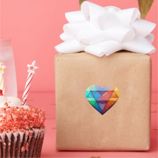 Beau Stickers Coeur multicolore