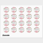 Beau Stickers Mariage Floral Merci (Feuille)