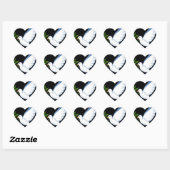 Beau Stickers Peace Dove En Forme De Coeur (Feuille)