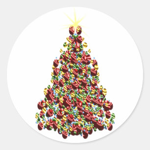 Beau Stickers Saison de Noël Arbre