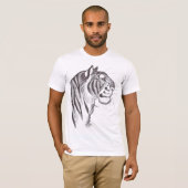 Beau T-shirt de dessin de tigre (Devant entier)