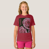 Beau T-shirt fille Rose rose (Devant entier)