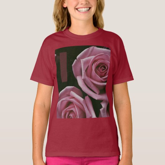 Beau T-shirt fille Rose rose (Devant)