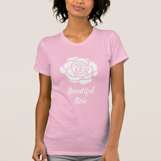 Beau T-shirt rose blanc (Devant)