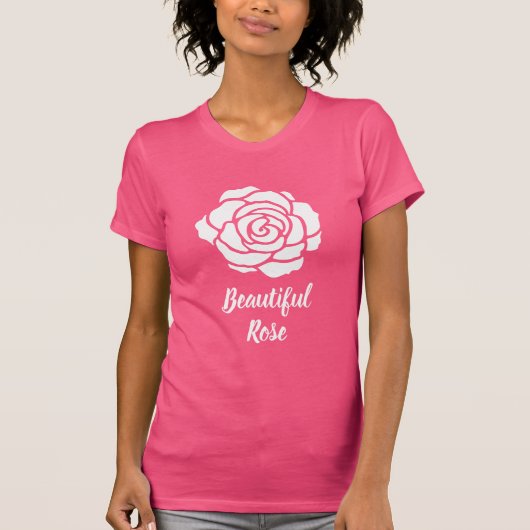 Beau T-shirt rose blanc (Devant)