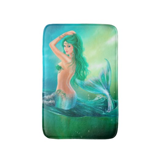 Beau tapis de bain d'imaginaire de sirène de femme (Devant (Vertical))