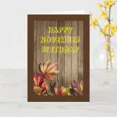 BEAU TEMPS DE L'ANNÉE POUR NOVEMBRE CARTE D'ANNIVE (Fleur jaune)