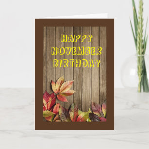 BEAU TEMPS DE L'ANNÉE POUR NOVEMBRE CARTE D'ANNIVE