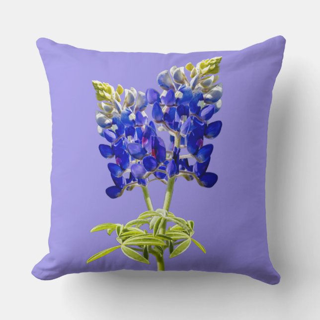 Beau Texas Bluebonnets sur Lavender, Coussin (Recto)
