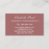 beau texte moderne photographe Carte de visite (Dos)