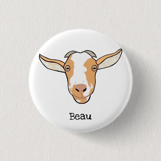 Beau the Goat Badge Ronde Button 3,2 Cm (Voorkant)