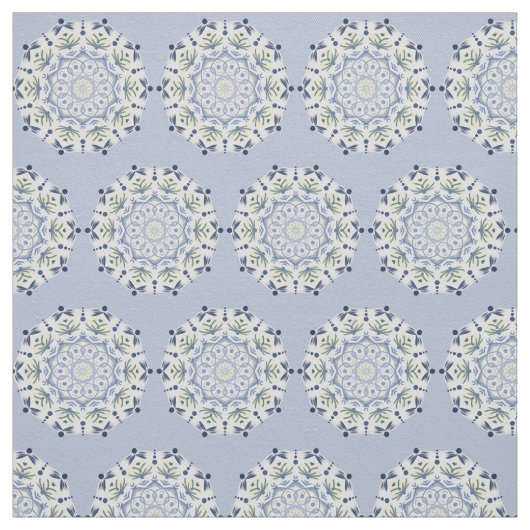 Beau tissu mandala bleu et jaune (Échantillon)