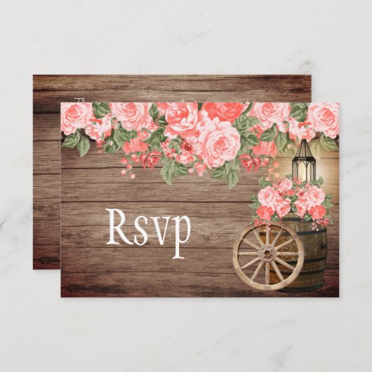 Beau tonneau en bois Patiné et corail - RSVP (Devant / Derrière)