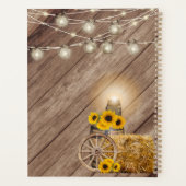 Beau tonneau en bois rustique et tournesols (Dos)