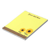 Beau Tournesol Jaune et Brown Bloc-notes (Tourné)