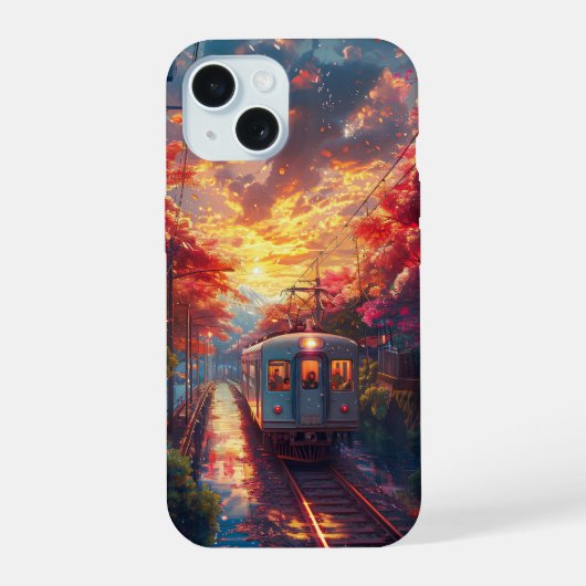 Beau Train Au Coucher Du Soleil (Verso)